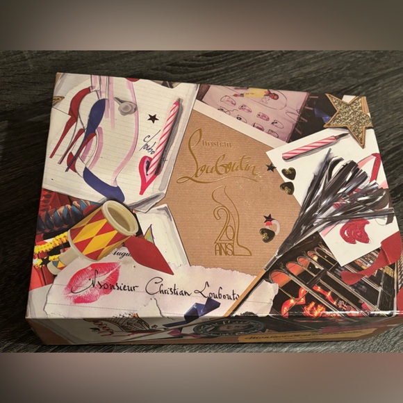 Christian Louboutin 20th Anniversary Pensee Black Patent Leather & Suede Heels - Picture 16 of 16